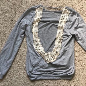 Backless sweatshirt